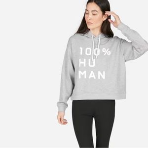 Everlane 100% Human Grey Hooded Sweatshirt Size M EUC